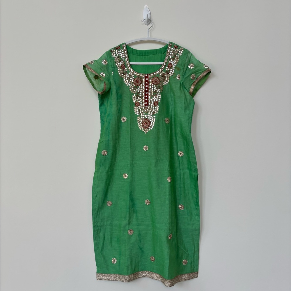 Green Silk Kurta